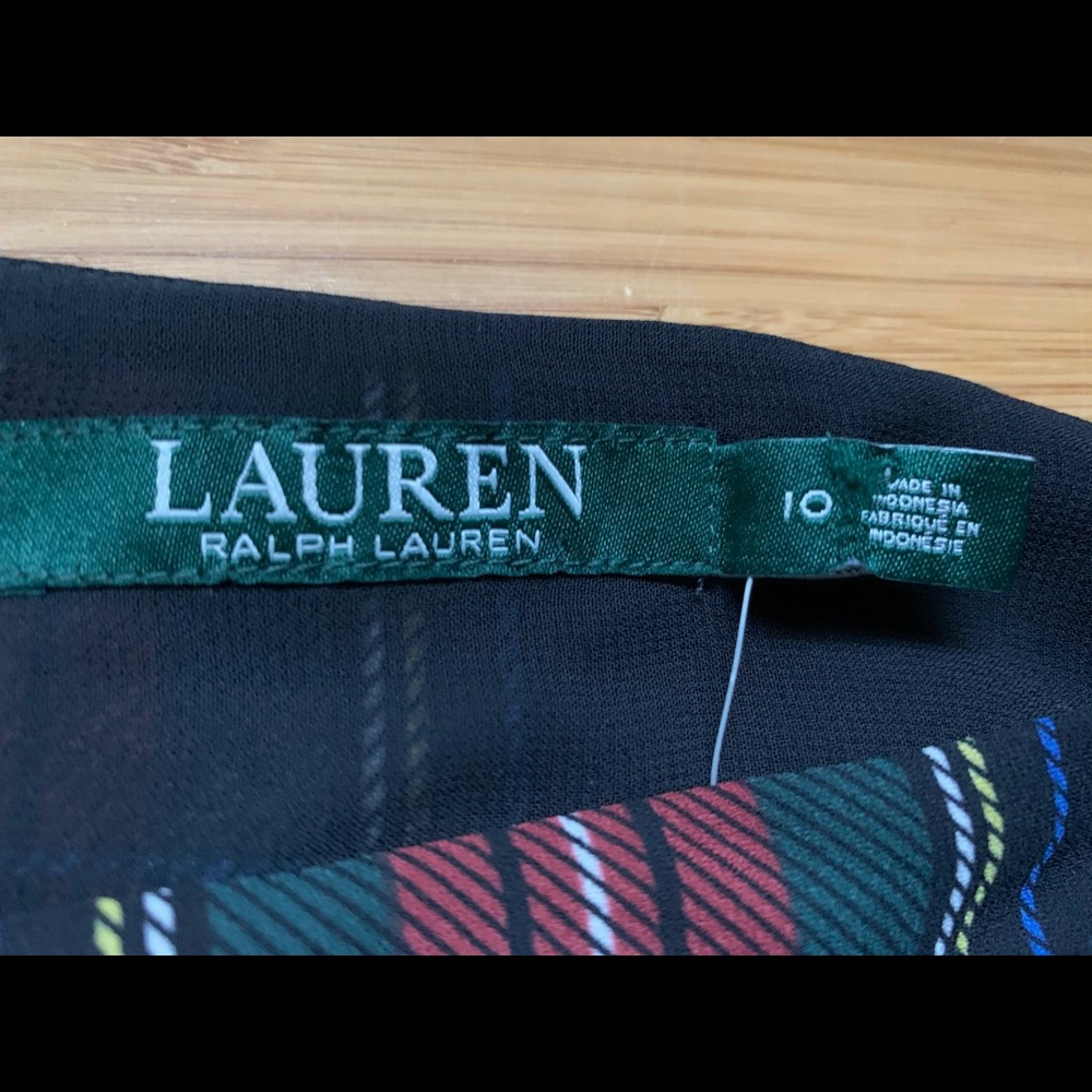 Lauren Ralph Lauren Buffalo Check One-Shoulder 10 - Picture 3 of 4